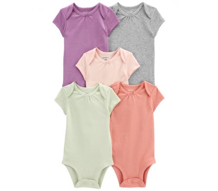 Carters Pack 5 Bodys MangaCorta Color 6M
