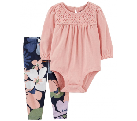 Carters Set Body+ Calza Floreado 24M