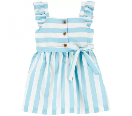 Carters Vestido c/Volantes y Cinto a Rayas 3M