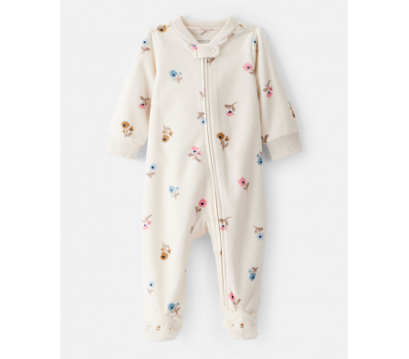 Carters Pijama c/Pie Floral Micropolar Niña NB
