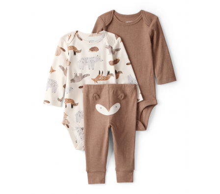 Carters Set Pantalon y Bodies Zorro NB