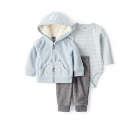 Carters Set Campera, Pantalon y Body Zorro 24M