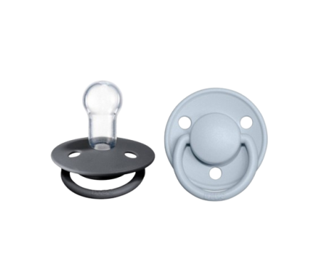 Bibs Chupete De Lux Iron/Baby Blue 0-3años 2uni.