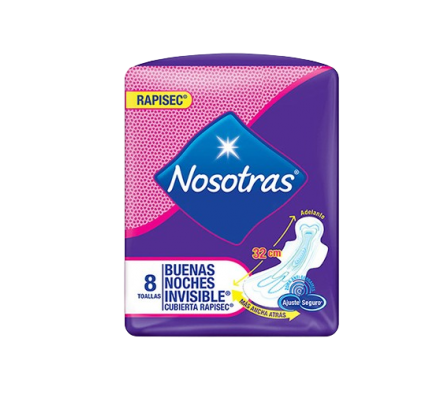 Nosotras Toalla Higienica Buenas Noches 8 Unid.