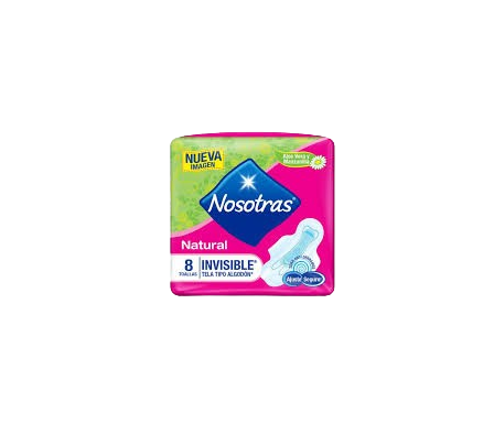 Nosotras Toalla Higienica Invisible Aloe 8 Unid.