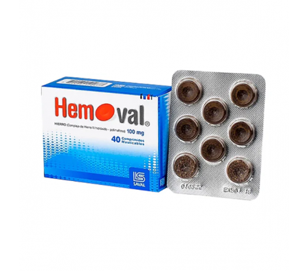 Hemoval Hierro 100mg 40 Comprimidos