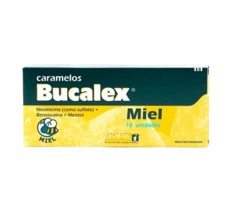 Bucalex Caramelos Miel Benzocaina 10 Unidades