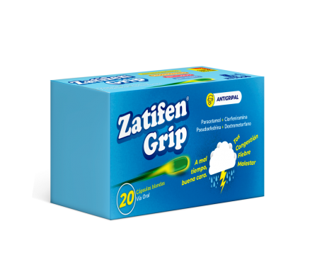 Zatifen Grip Dia y Noche Paracetamol 20 Cápsulas