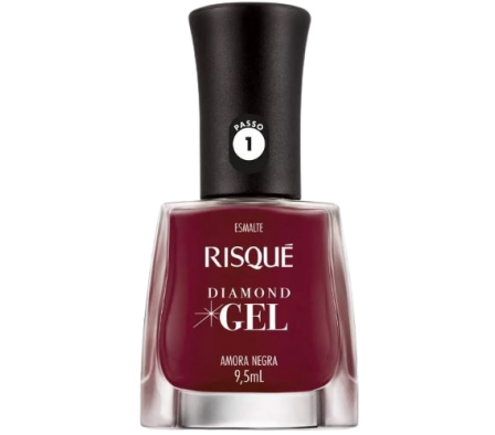 Risque Esmalte Diamond Gel Amora Negra 9,5ml
