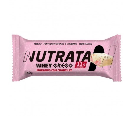 Nutrata Barra Greek Whey Morango c/Chantilly 40 gr