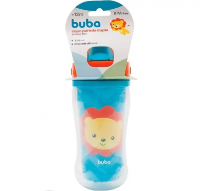 Buba Botella c/ Pajita Doble Pared Leon 320ml