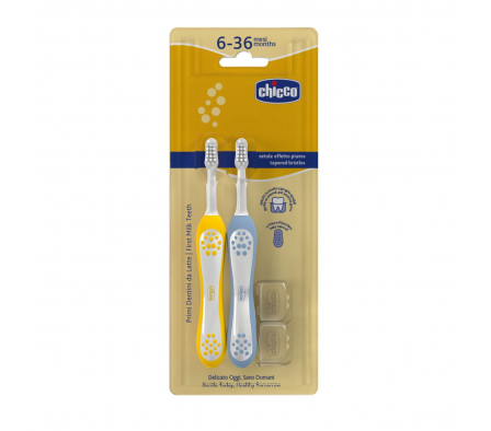 Chicco Combo Cepillos Indigo Mustard 6-36M