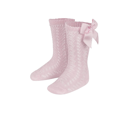 Condor Medias Altas Perle C Rosa C/ Lazo 18 a 24 m