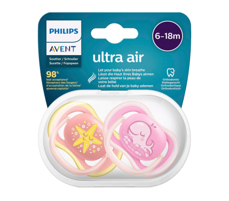 Avent Chupete UltrAir 6-18M Estrella/Delfin 2Unid